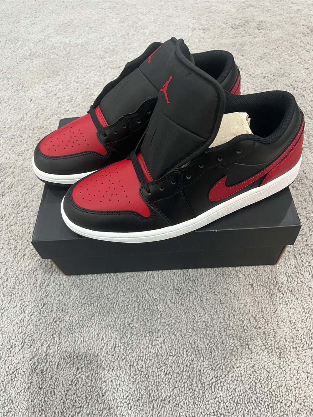 Nike Air Jordan 1 Low Black/Red Men's Sneakers